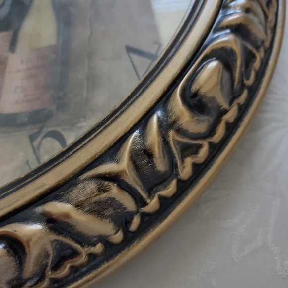 Vintage round large antique decorative frame clock italian rococo Style